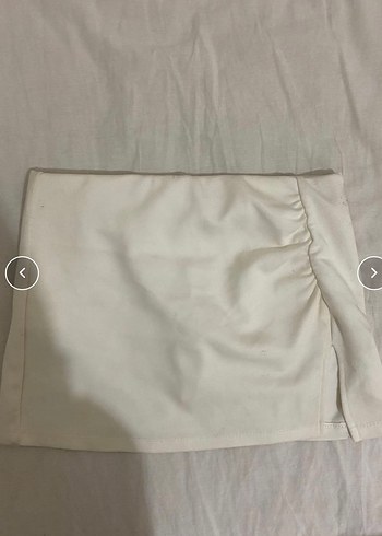 Bershka Beyaz Mini Şortlu Etek - Görsel 2