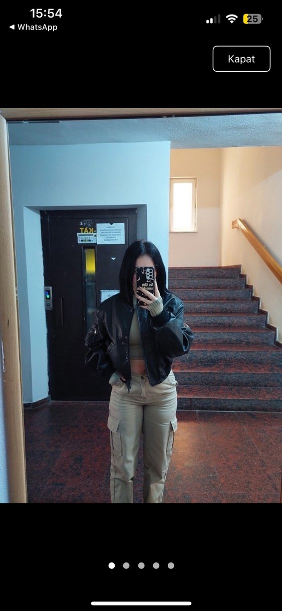 Bej Kadın Bol Kesim Midi Pantolon - Görsel 2