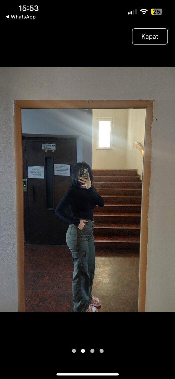 Kadın Regular Fit Kahverengi Midi Jean - Görsel 4