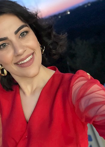 Kemerli Kırmızı Uzun Kadın Tulum - Görsel 4