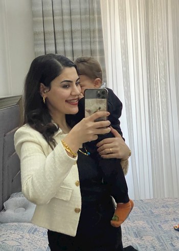 Beyaz Mini Kadın Blazer Ceket - Görsel 6