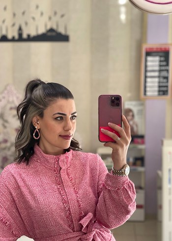 Pembe Uzun Kollu Kadın Takım Elbise - Görsel 2