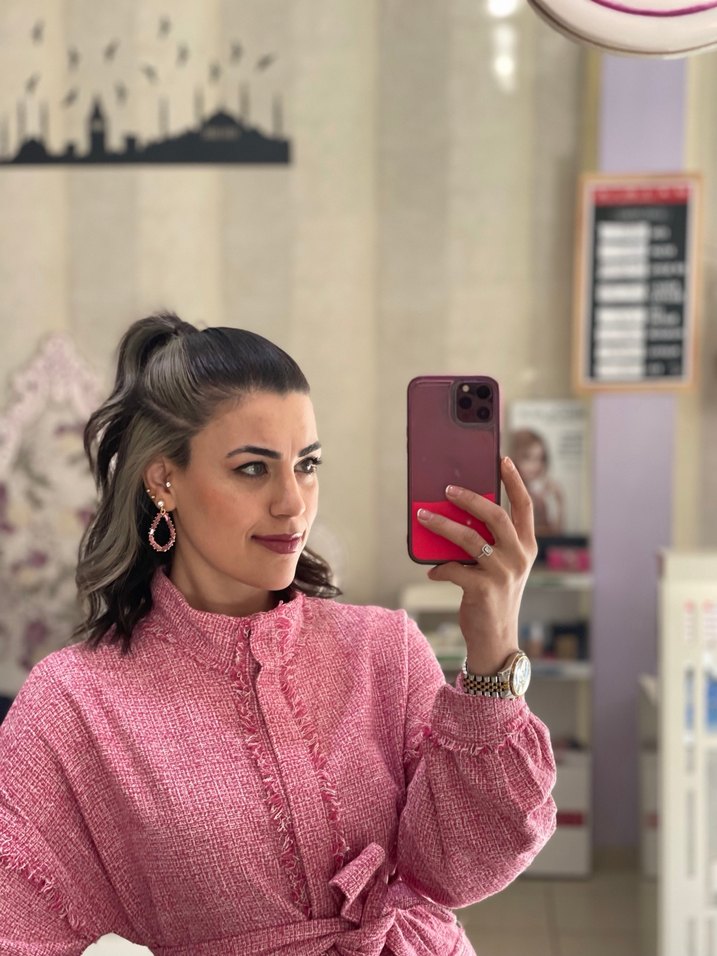 Pembe Uzun Kollu Kadın Takım Elbise - Görsel 2