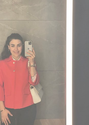 Parlak Kırmızı Kadın Midi Kaban - Görsel 2