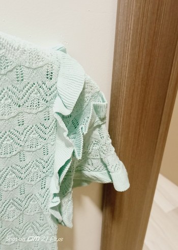 Dantel Detaylı Yeşil Hamile Bluzu - Görsel 3