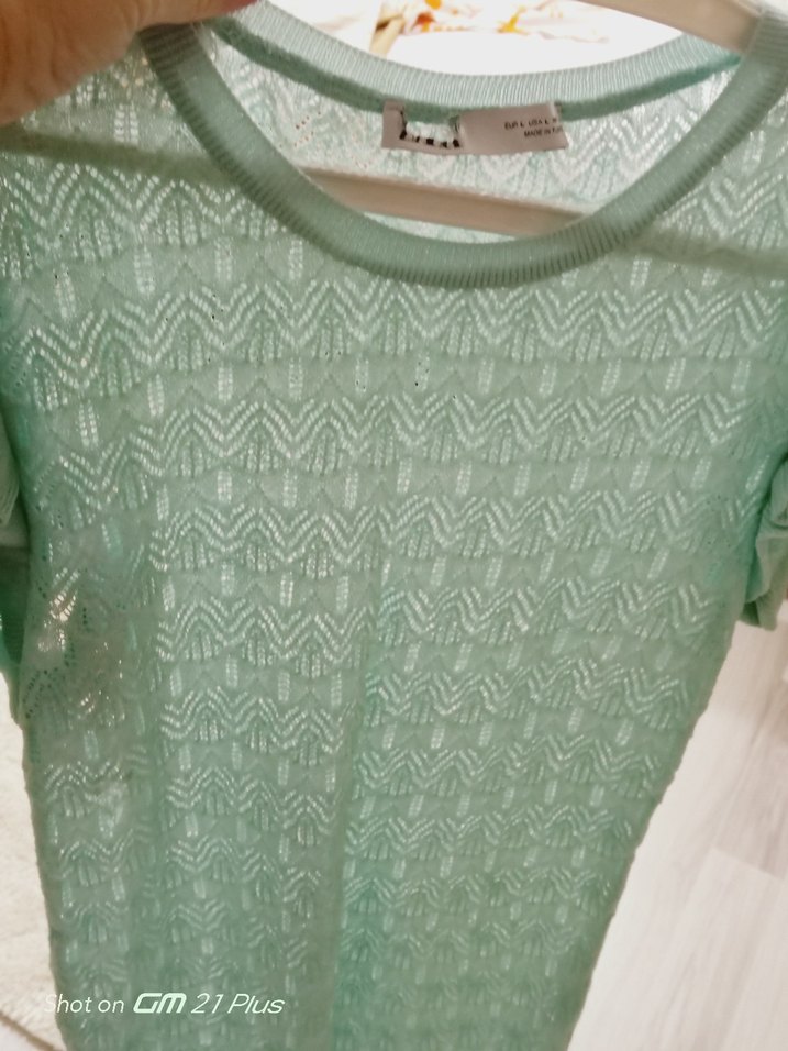 Dantel Detaylı Yeşil Hamile Bluzu - Görsel 4