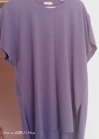 Gri Pilili Kadın Keten Tişört - Görsel 6