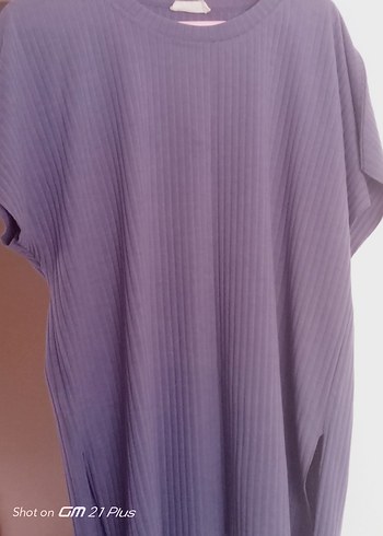 Gri Pilili Kadın Keten Tişört - Görsel 7