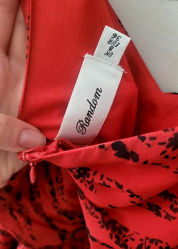 36 Beden Kırmızı Zebra Desenli Midi Elbise