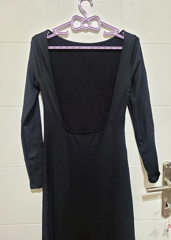 Siyah Sırt Dekolte Uzun Kadın Elbise - Görsel 6