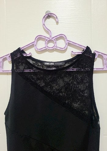 Dantel Detaylı Siyah V Yaka Kadın Atlet - Görsel 2