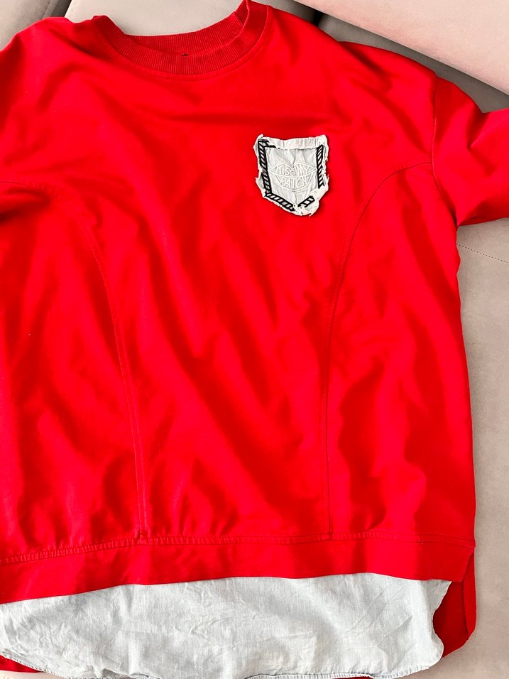 Kırmızı Kadın Sweatshirt, Uzun Kollu, Rahat Kesim - Görsel 2