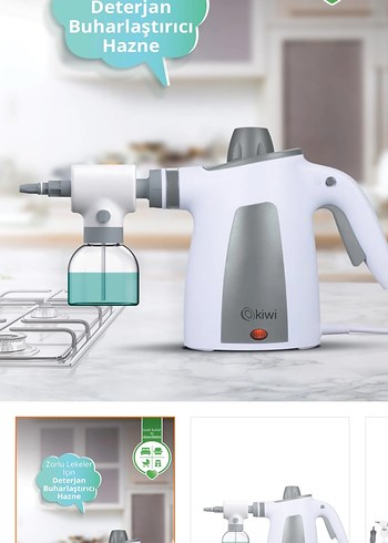 Kiwi Buharlı Temizleyici Beyaz Gri - Görsel 4