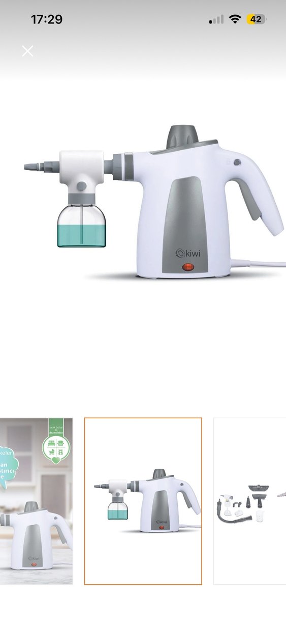 Kiwi Buharlı Temizleyici Beyaz Gri - Görsel 3