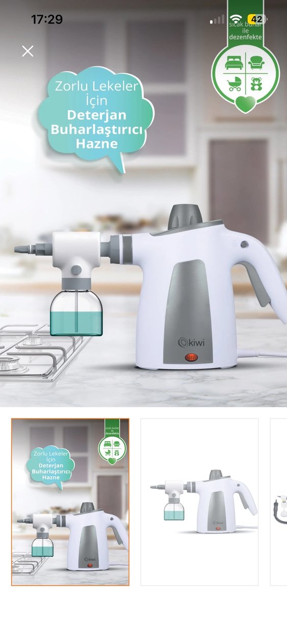 Kiwi Buharlı Temizleyici Beyaz Gri - Görsel 4