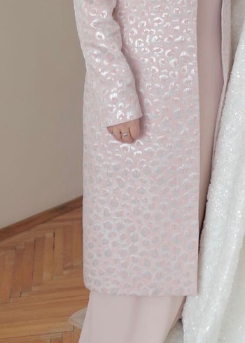 Toz Pembe Tesettür Abiye Elbise