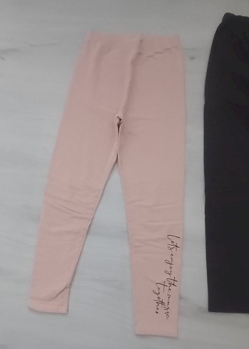 Kız Çocuk Pembe ve Gri Tayt - Görsel 2