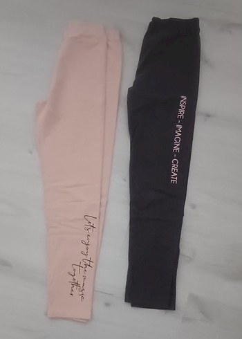 Kız Çocuk Pembe ve Gri Tayt - Görsel 8