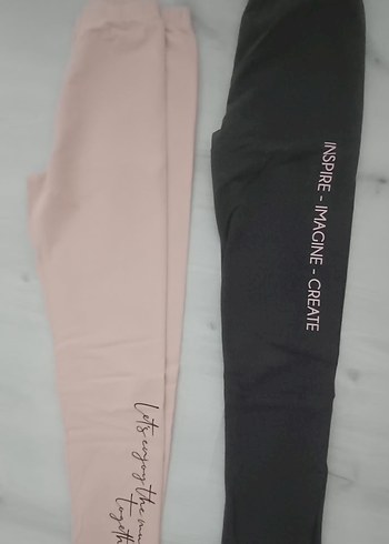 Kız Çocuk Pembe ve Gri Tayt - Görsel 7