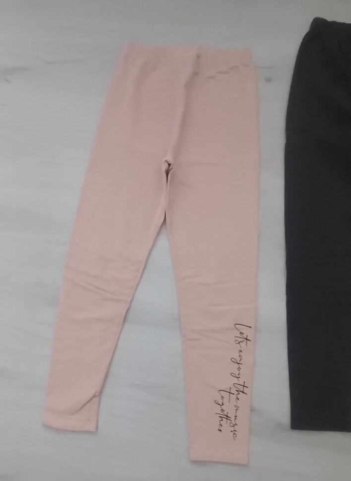 Kız Çocuk Pembe ve Gri Tayt - Görsel 2