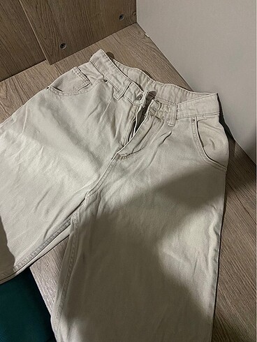 bej jean baggy - Görsel 2