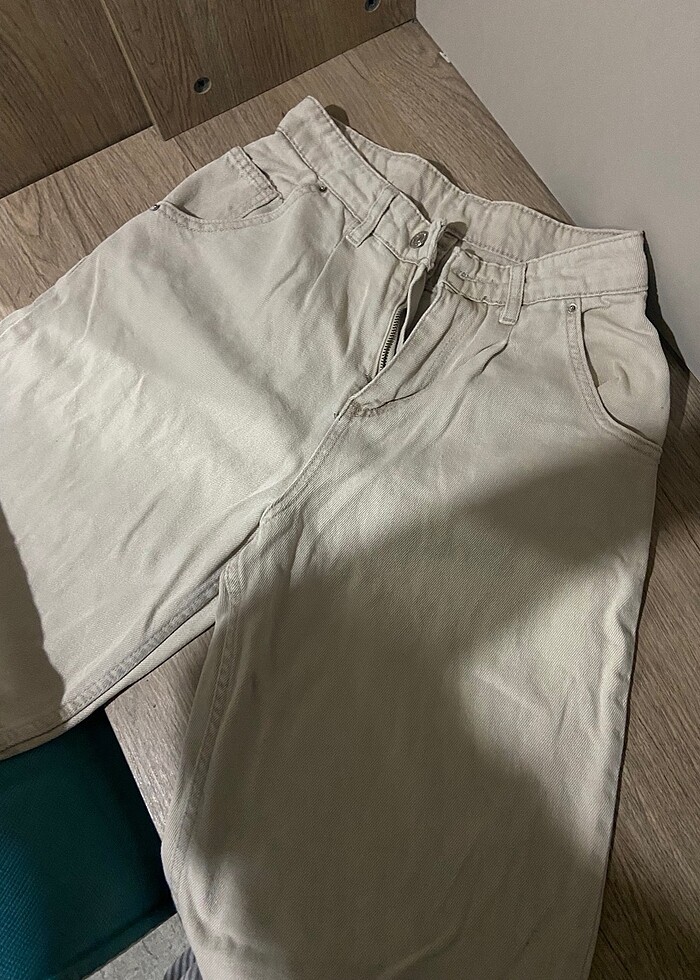 bej jean baggy - Görsel 3