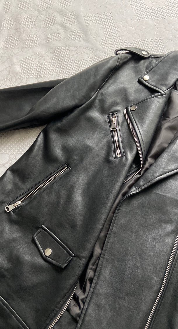 Siyah Kadın Deri  Ceket  stradivarius - Görsel 2