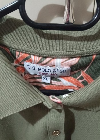 xl Beden haki Renk U.S. Polo Assn. Kadın Haki Düğmeli Tişört