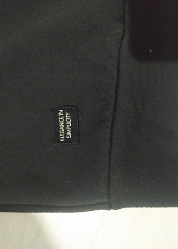 Siyah Kadın Sweatshirt, Bisiklet Yaka, Rahat Kesim - Görsel 2