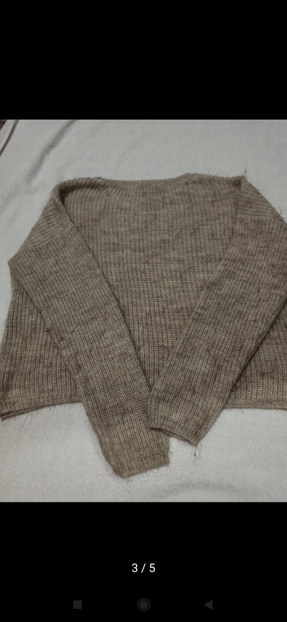 Bej Kadın Triko Bisiklet Yaka Kazak - Görsel 3