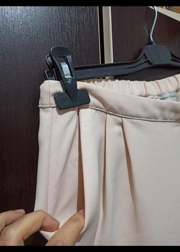 Mudo Collection Bej Pilili Kadın Kumaş Pantolon - Görsel 4