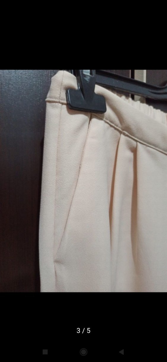 Mudo Collection Bej Pilili Kadın Kumaş Pantolon - Görsel 3