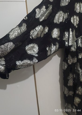 ZARA V Yaka Transparan Bağlamalı Tunik - Görsel 8