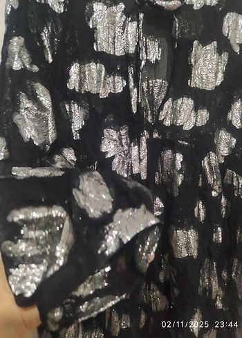 ZARA V Yaka Transparan Bağlamalı Tunik - Görsel 7