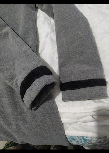 Gri Düğmeli Kadın Uzun Kaban/Pardesü - Görsel 3