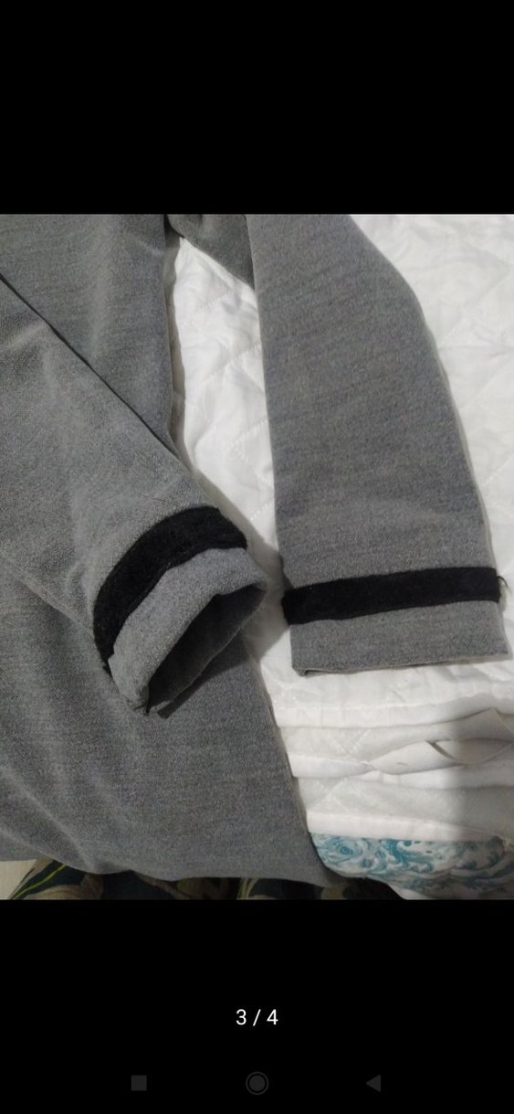 Gri Düğmeli Kadın Uzun Kaban/Pardesü - Görsel 3