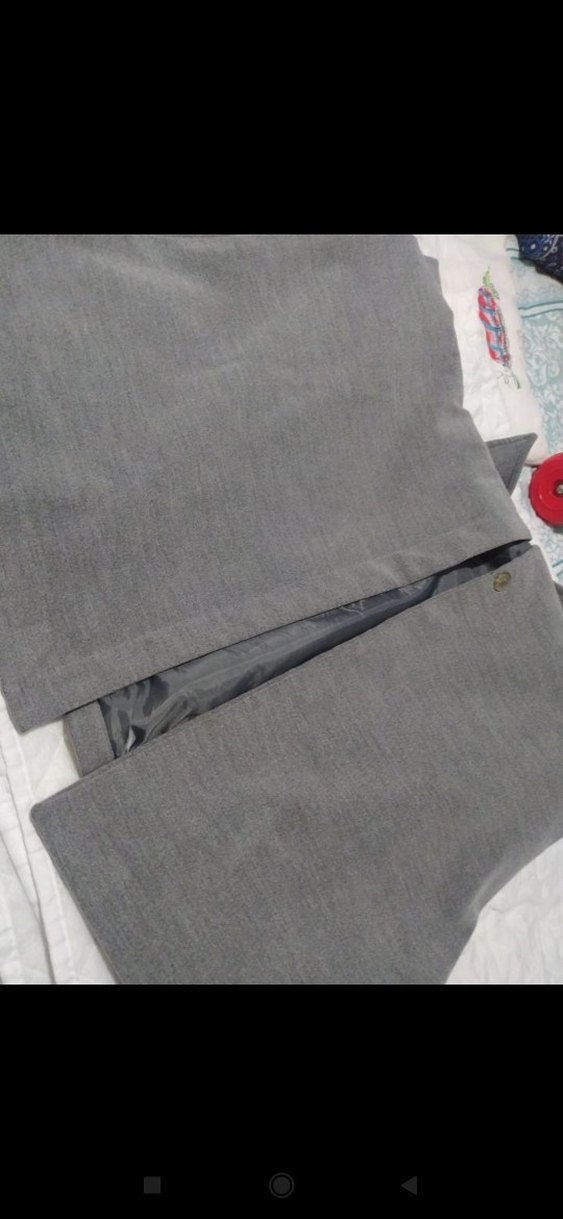 Gri Düğmeli Kadın Uzun Kaban/Pardesü - Görsel 4