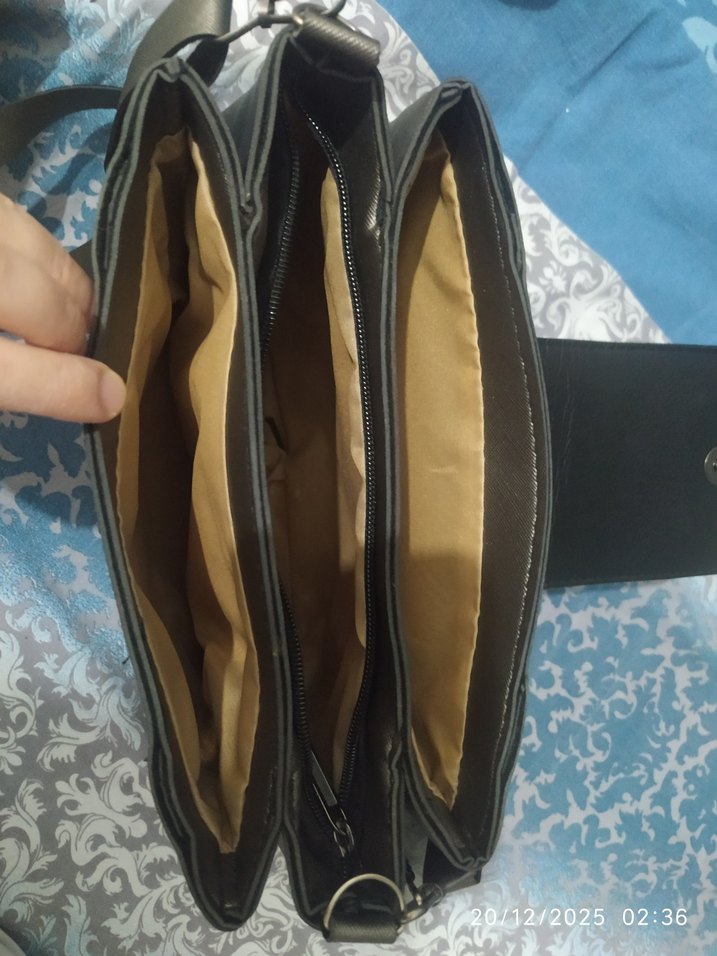 Gri Deri Kadın Omuz Çantası - Görsel 5