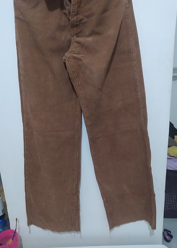 Stradivarius Kahverengi Süet Kadın Pantolon