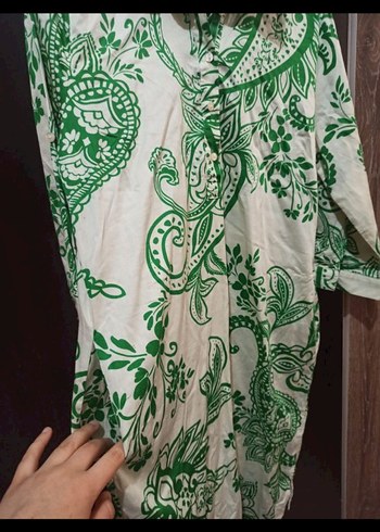 Smith Soul Şal Desen Yarı Patlı Elbise - Görsel 5