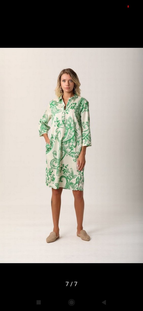 Smith Soul Şal Desen Yarı Patlı Elbise - Görsel 2