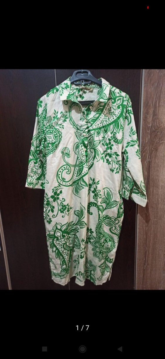 Smith Soul Şal Desen Yarı Patlı Elbise - Görsel 4