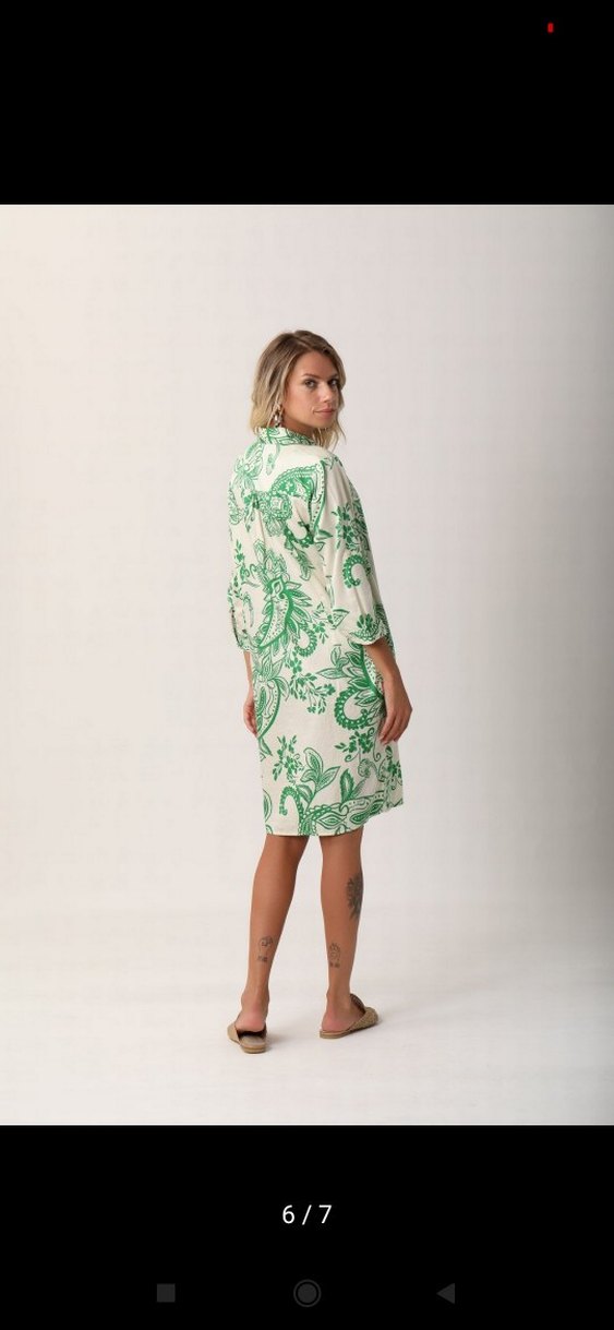 Smith Soul Şal Desen Yarı Patlı Elbise - Görsel 3