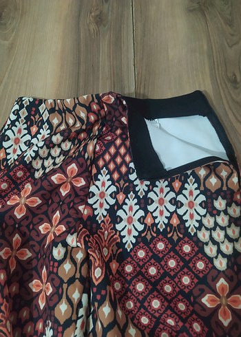 m Beden çeşitli Renk Kadın Çok Renkli Bohem Piliseli Geniş Paça Pantolon