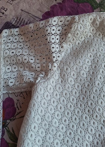 Dantel İşlemeli Beyaz Kız Bolero - Görsel 2