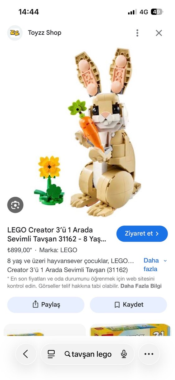 Lego gül ve tavşan - Görsel 4
