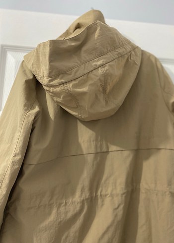 Kadın Bej  Kapüşonlu Yağmurluk - Görsel 2