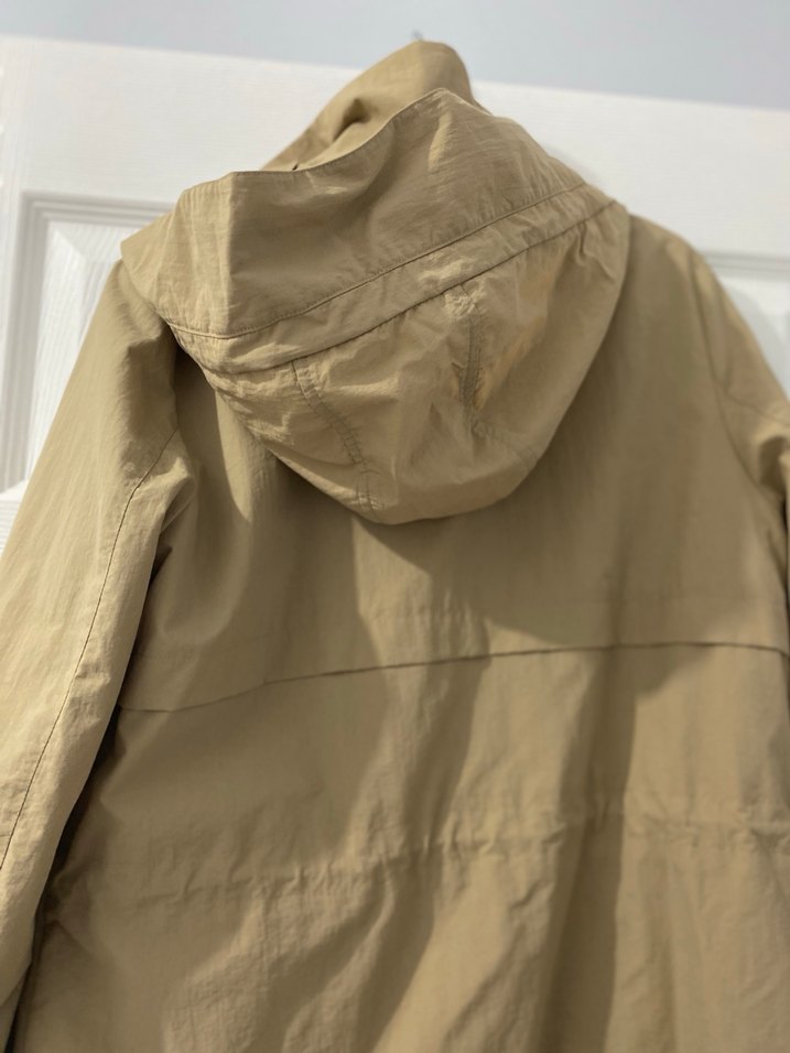 Kadın Bej  Kapüşonlu Yağmurluk - Görsel 2