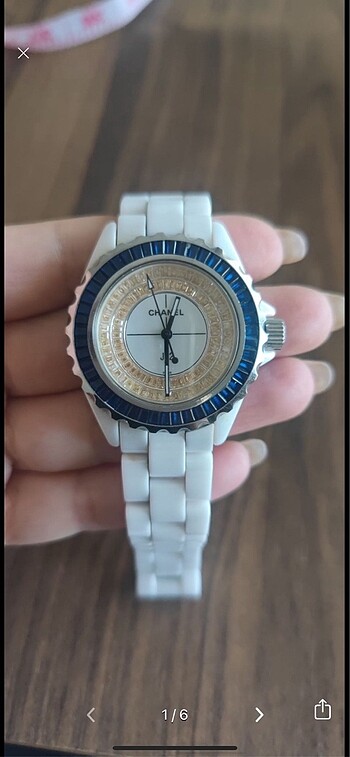 Chanel dm 88200 g beyaz taşlı kadın saati