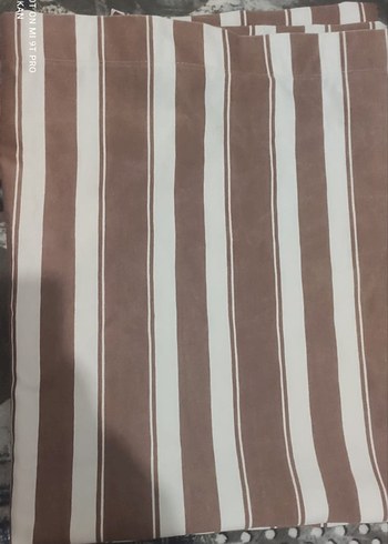 Kahverengi ve Beyaz çizgili balkon perdesi - Görsel 2